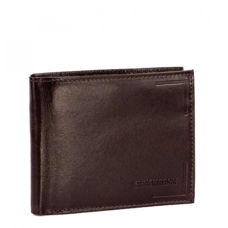 Moška denarnica Synchrony v darilni škatli temno rjave barve SN6002L
