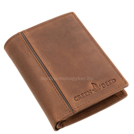 Valódi bőr férfi irattartó pénztárca GreenDeed világos barna BHB3073