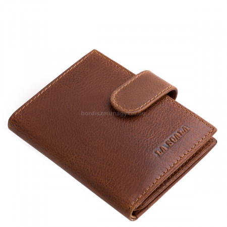 Porte-cartes en cuir véritable dans une boîte cadeau La Scala ADQ1009/T marron clair