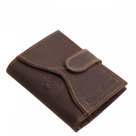 Porte-cartes en cuir véritable dans une boîte cadeau marron foncé Lorenzo Menotti FLM2038/T