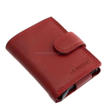 Kožené pouzdro na karty La Scala červené ADF01