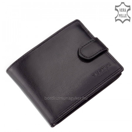Vester Luxury usnjena moška denarnica v darilni škatli VES09 / T črna
