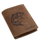 3D-s ponty mintás bőr irattartó pénztárca díszdobozban GreenDeed 3DP3072 barna
