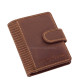Leather men's card holder with switch GreenDeed brown GDE2038/T