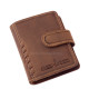 Kožni muški držač za kartice s prekidačem GreenDeed smeđi GDJ2038/T