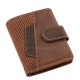 Porte-cartes pour hommes en cuir avec interrupteur GreenDeed marron-marron foncé-marron GDG2038/T