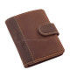 Skórzane etui na karty męskie z włącznikiem GreenDeed brązowo-ciemny brąz GDB2038/T