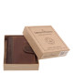 Skórzane etui na karty męskie z włącznikiem GreenDeed brązowo-ciemny brąz GDB2038/T