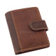 Leather men's card holder with switch GreenDeed brown-dark brown GDC2038/T