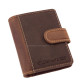 Porte-cartes pour hommes en cuir avec levier GreenDeed marron foncé-marron GDC2038/T