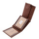 Portafoglio da uomo in pelle con chiusura a scatto GreenDeed marrone SGD1021/T