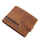 Skórzany portfel męski z zatrzaskiem GreenDeed jasnobrązowy AFG6002L/T