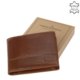 Leather men's wallet GreenDeed cognac PAV09