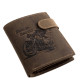 Bőr irattartó pénztárca motoros mintával GreenDeed CHOP3072/T barna