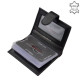 Usnjeno držalo za kartice s stikalom Corvo Bianco Luxury COR2038/T črno