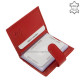 Leather card holder with switch La Scala DCO2038 / T red