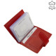 Kožni držač kartice s prekidačem La Scala DCO2038 / T crveni