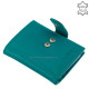 Leather card holder with switch La Scala DCO2038 / T turquoise