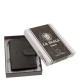Skórzane etui na karty z ochroną RFID, czarne SHL2038/PTL