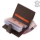 Leather women's card holder RO08 brown