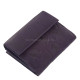Bőr női pénztárca levélmintával lila SCL120