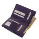 Ženski kožni novčanik s uzorkom lišća ljubičaste boje SCL122