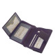 Ženski kožni novčanik s uzorkom lišća ljubičaste boje SCL122