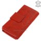 Kožená dámska peňaženka s písmenkovým vzorom červená SCL108
