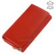 Leather women's wallet with letter pattern red SCL108
