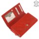 Skórzany portfel damski z wzorem liter czerwony SCL108