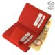 Skórzany portfel damski z wzorem liter czerwony SCL120