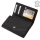 Ženski novčanik LA SCALA od prave kože DCO57006 crne boje
