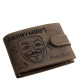 Bőr pénztárca Anonymous mintával GreenDeed ANON1021/T barna