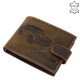 Kožená peňaženka hnedej farby s trabantovým vzorom RFID RET09 / T