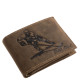 Bőr pénztárca jégkorongos mintával GreenDeed HOCK1021 barna