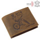 Kožená peněženka s cyklistickým vzorem RFID MTB1021
