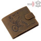 Leather wallet with cycling pattern RFID MTB1021/T