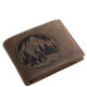 Bőr pénztárca medve és erdei táj mintával GreenDeed BEAR1021 barna