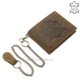 Leather wallet motorized chain brown RFID MPA1021