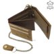 Leather wallet motorized chain brown RFID MPA1021