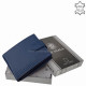 Leather wallet with RFID protection blue TGN6002L/T