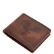 Leather wallet with eagle pattern GreenDeed SPF1021 light brown
