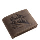 Portefeuille en cuir à motif skieur GreenDeed SKIE1021 marron