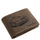 Kožni novčanik s uzorkom taksija GreenDeed TAXA1021 smeđi