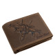 Bőr pénztárca vadászgép mintával GreenDeed AIRC1021 barna