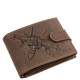 Bőr pénztárca vadászgép mintával GreenDeed AIRC1021/T barna