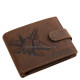Bőr pénztárca vadászgép mintával GreenDeed FJET1021/T barna