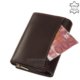Corvo Bianco Luksusowy damski portfel ciemnobrązowy CBS604