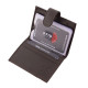 Suport card din piele Corvo Bianco cu inserție în dungi RFID negru RCCS808/T