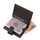 Corvo Bianco leather card holder with stripe insert RFID black RCCS808/T